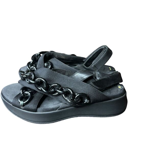 Burberry Black Chain Detail Sandals Size 37 - Picture 1 of 13